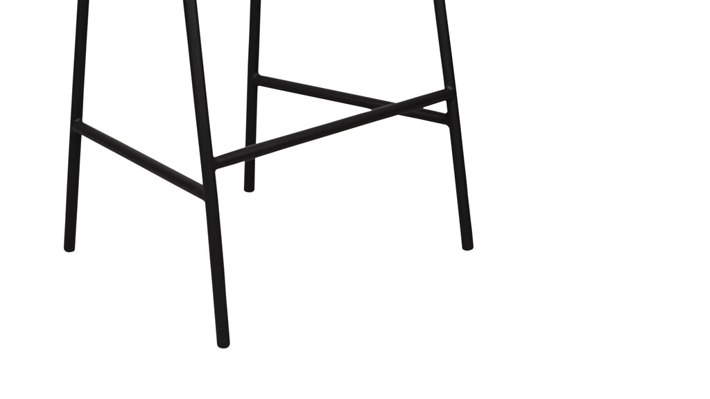 Tabouret de bar Slow Mornings, cuir anthracite/métal noir