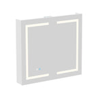 Armoire à pharmacie de salle de bain avec miroir LED antibuée 6 000 K, armoire murale blanche