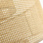 Lustre tambour côtier noir Bayou à 5 lumières avec double abat-jour en rotin - 24 po de largeur