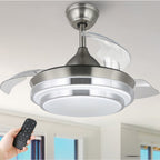 Ventilateur de plafond rétractable moderne Bella Depot 36 avec éclairage LED, pales réversibles à 6 vitesses et télécommande