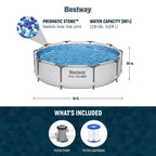Piscine extérieure hors sol ronde Bestway Steel Pro MAX 10'x30 avec pompe - 10 pi x 30 po
