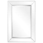 Miroir mural rectangulaire biseauté transparent HD pour salle de bain, coiffeuse et chambre à coucher, 3 tailles