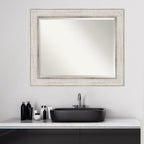 Miroir mural de salle de bain en bois biseauté - Cadre argenté Treillis - Argent Treillis