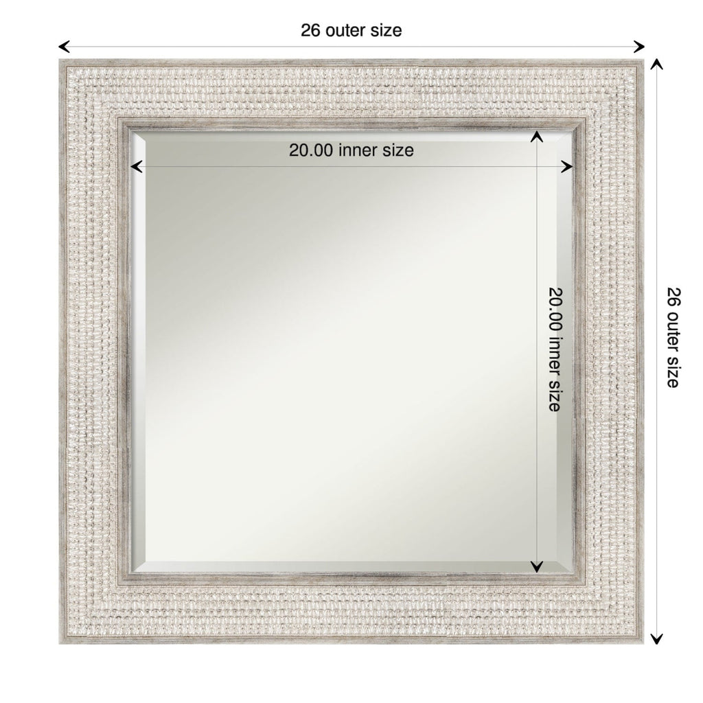 Miroir mural de salle de bain en bois biseauté - Cadre argenté Treillis - Argent Treillis