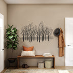 Décoration murale en métal noir Champ d'arbres