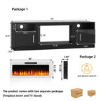 Meuble TV Bossin 70 avec cheminée électrique de 36 pouces, meuble TV pour téléviseurs jusqu'à 80 pouces, éclairage LED 16 couleurs/centre de divertissement