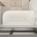 Baignoires autoportantes en acrylique CB HOME 59''/67'', baignoires simples contre le mur, trop-plein gauche/droite