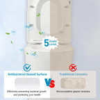 Toilette compacte monobloc CB HOME 24 po, siphon moderne à double chasse, siège à fermeture douce, hauteur confortable 16,5 po