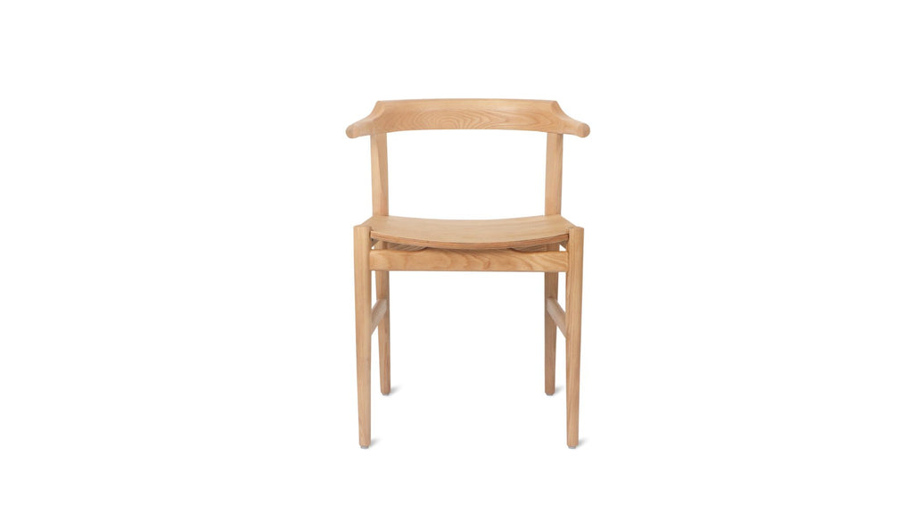 Chaise de salle à manger à dossier rabattable, assise en bois, chêne teinté