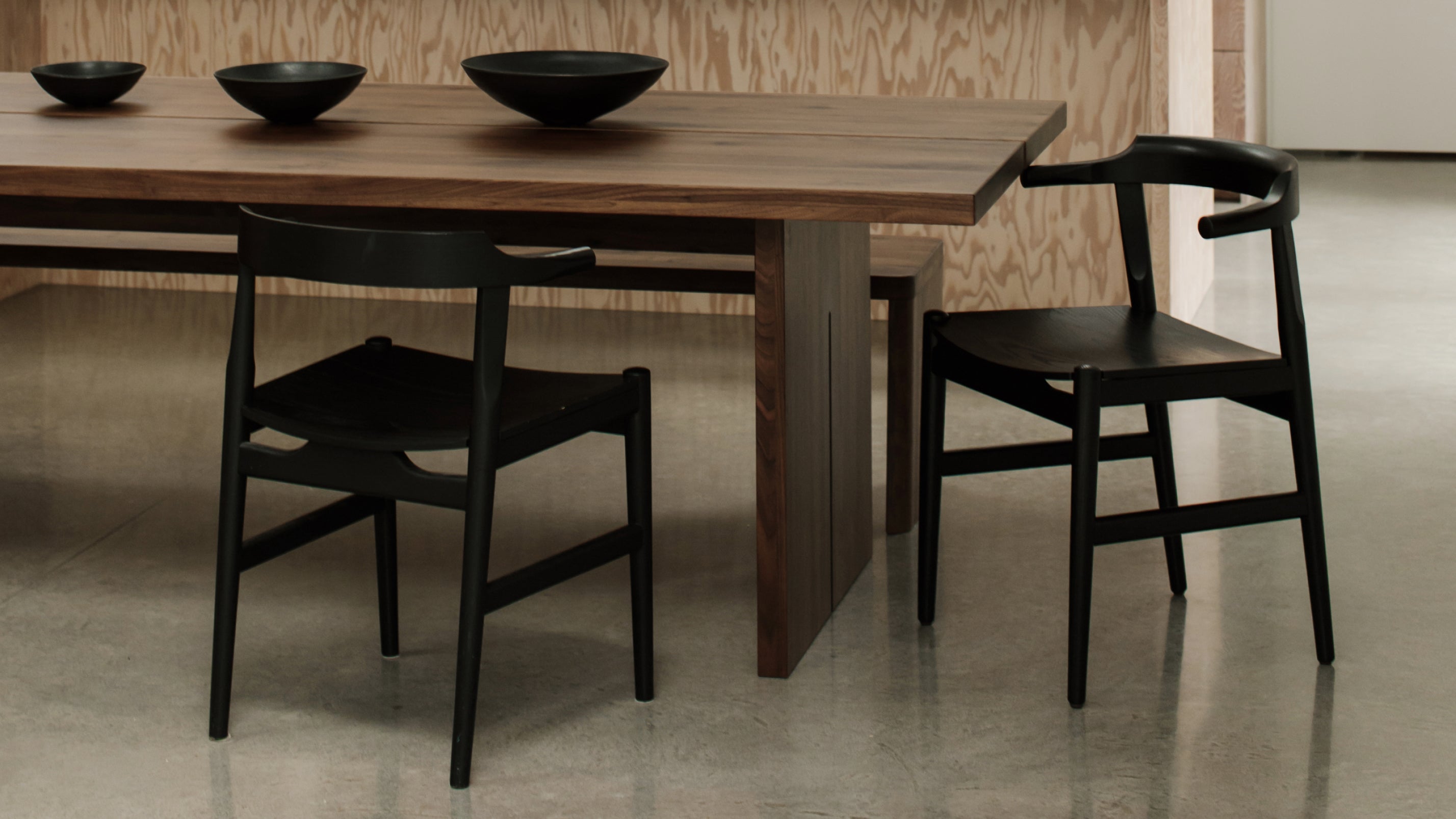 Chaise de salle à manger à dossier rabattable, assise en bois, frêne noir