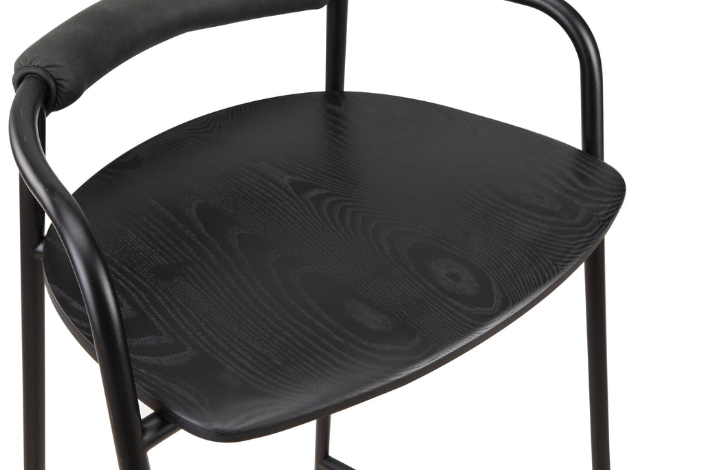 Tabouret de comptoir Slow Mornings, noir/métal noir