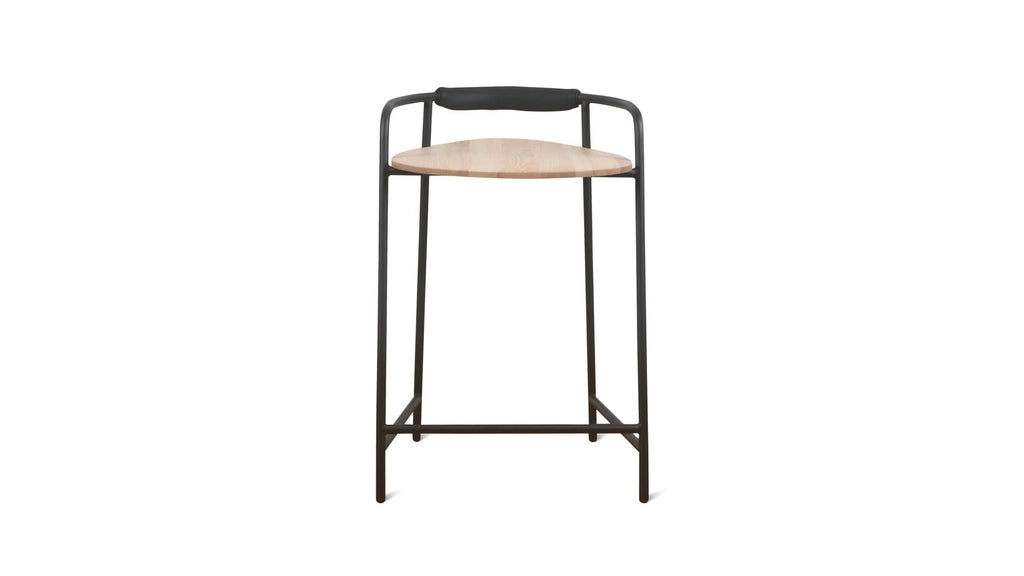 Tabouret de comptoir Slow Mornings, métal naturel/noir