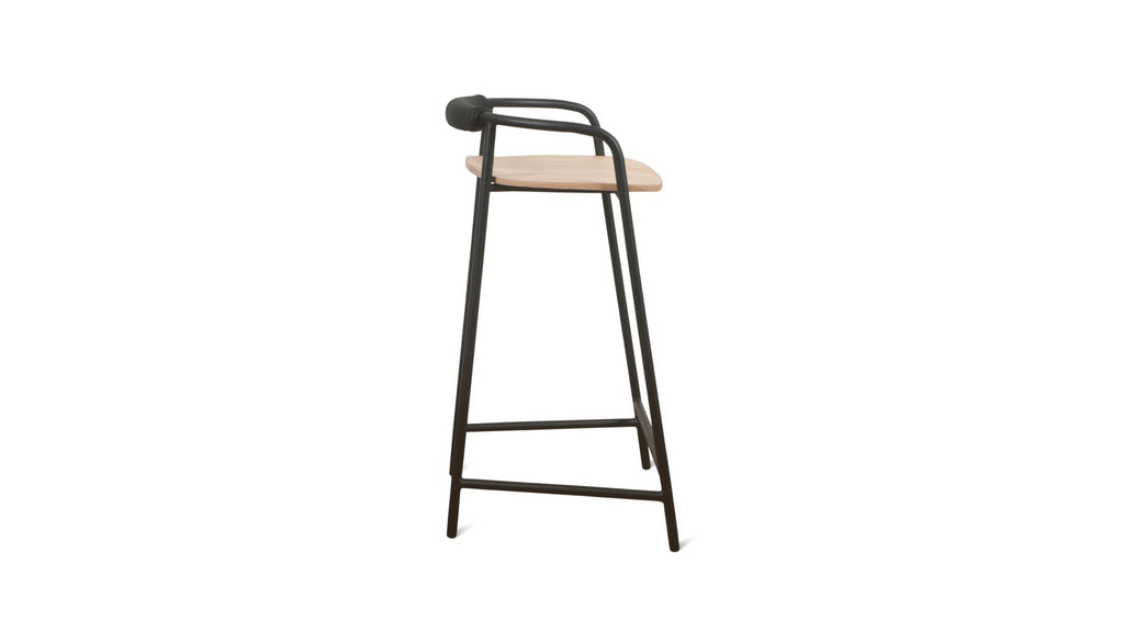 Tabouret de comptoir Slow Mornings, métal naturel/noir
