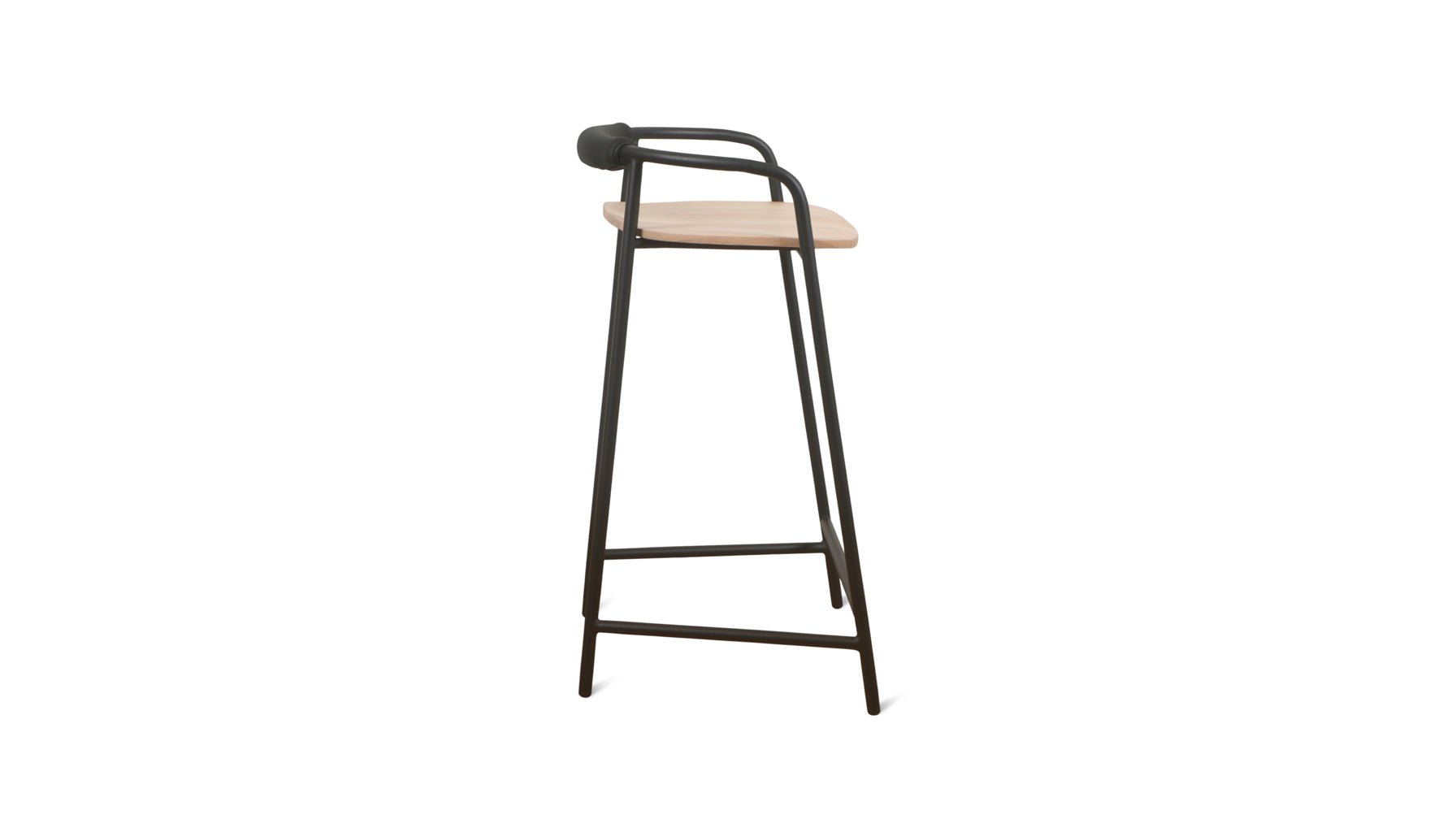 Tabouret de comptoir Slow Mornings, métal naturel/noir