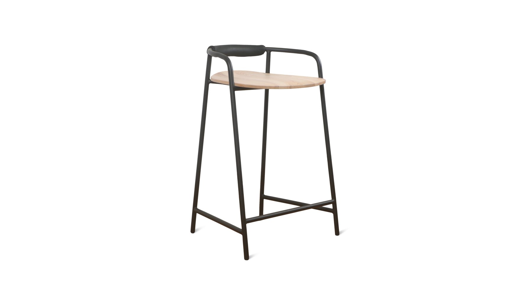 Tabouret de comptoir Slow Mornings, métal naturel/noir