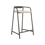Tabouret de comptoir Slow Mornings, métal naturel/noir