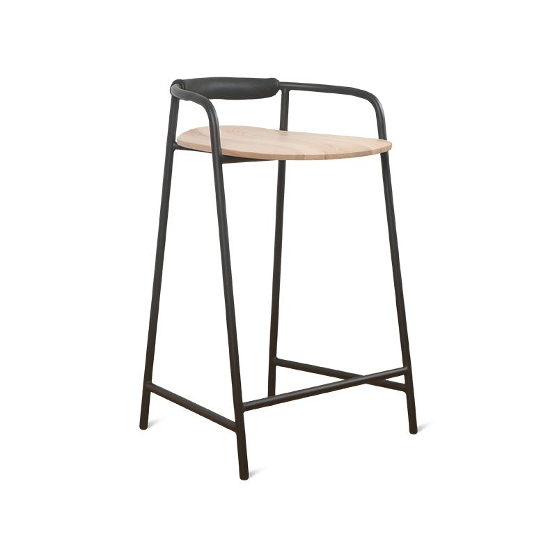 Tabouret de comptoir Slow Mornings, métal naturel/noir