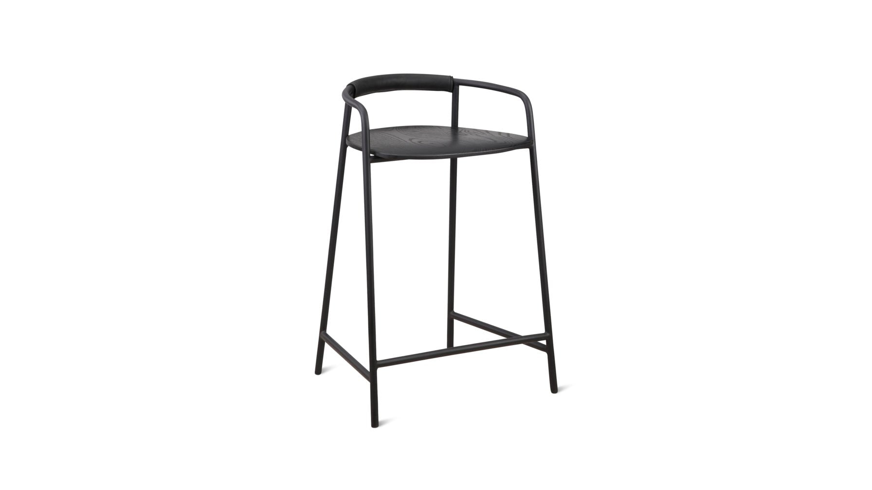 Tabouret de comptoir Slow Mornings, noir/métal noir