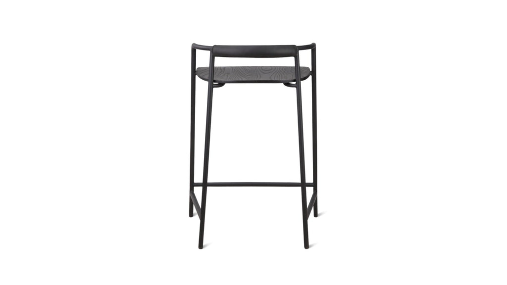 Tabouret de comptoir Slow Mornings, noir/métal noir