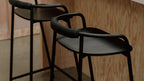 Tabouret de comptoir Slow Mornings, noir/métal noir