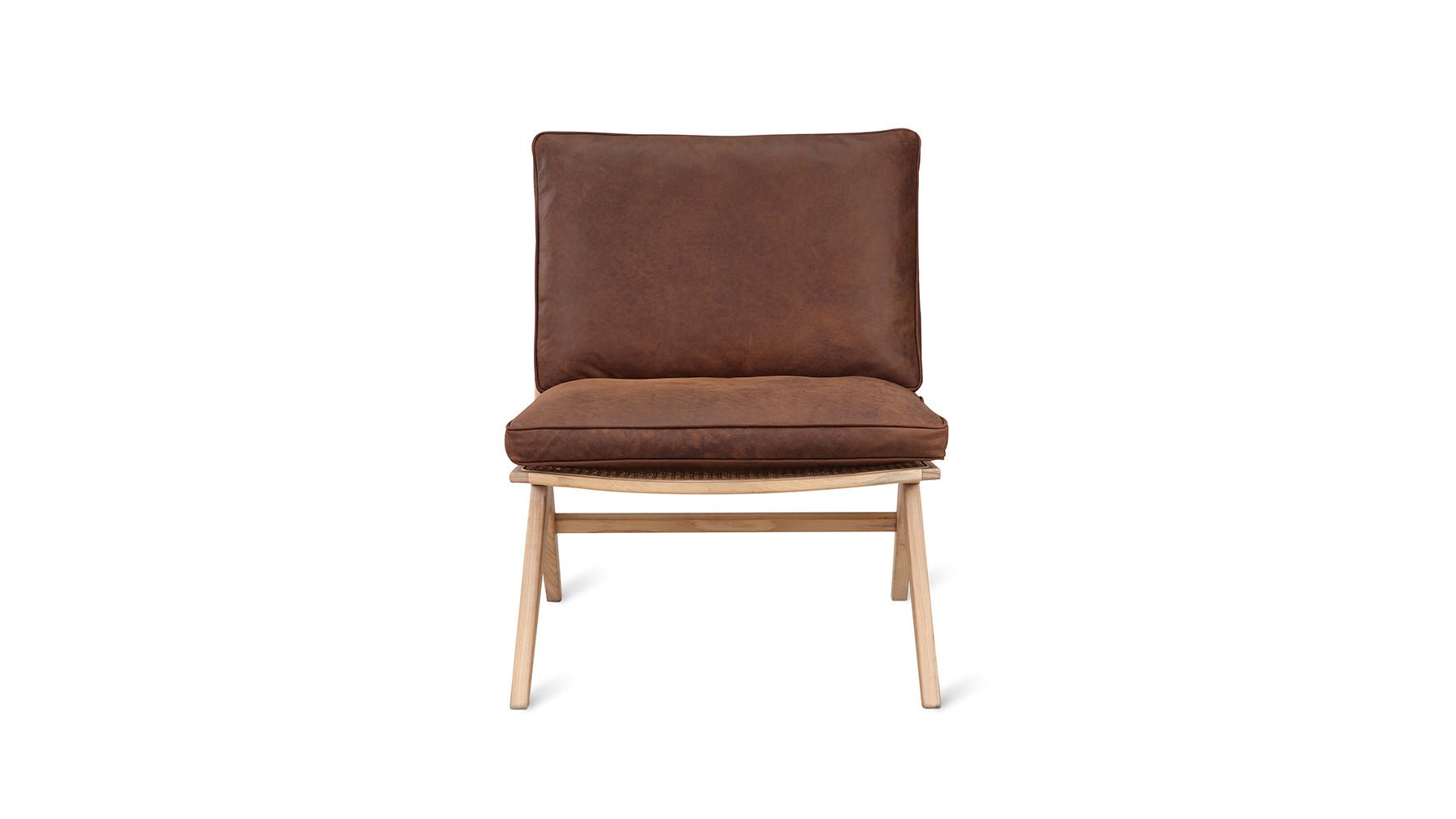 Fauteuil lounge Endless Summer avec coussin, cuir frêne/cognac