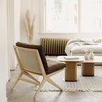 Fauteuil lounge Endless Summer avec coussin, cuir frêne/cognac