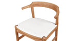 Chaise de salle à manger à dossier rabattable avec coussin blanc, chêne teinté