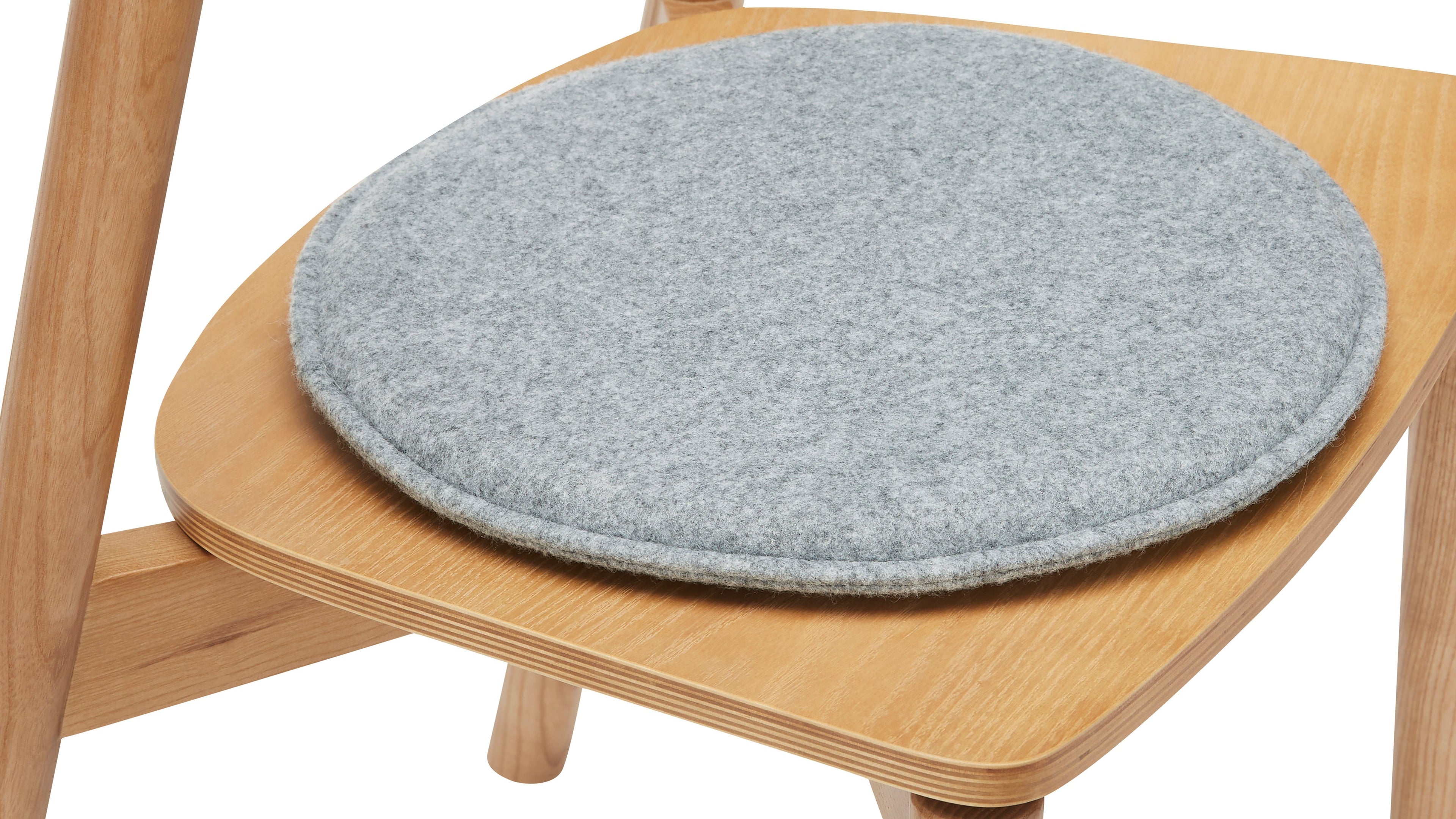 Coussin d'assise rond, feutre gris