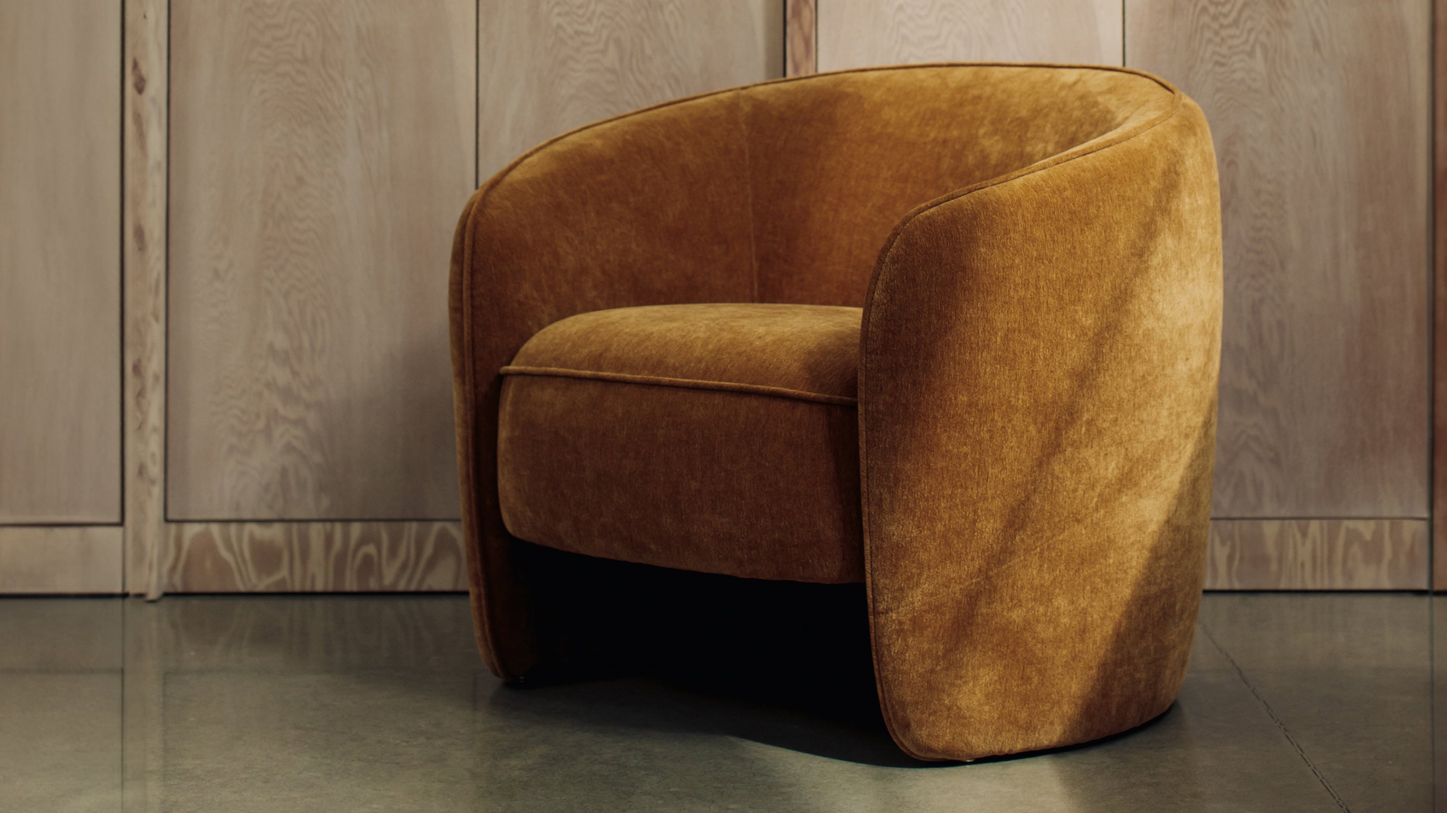 Fauteuil lounge Groove, Caramel