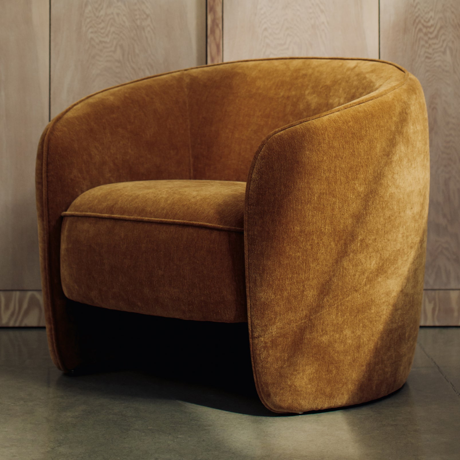 Fauteuil lounge Groove, Caramel