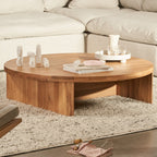 Table basse ronde Field, chêne