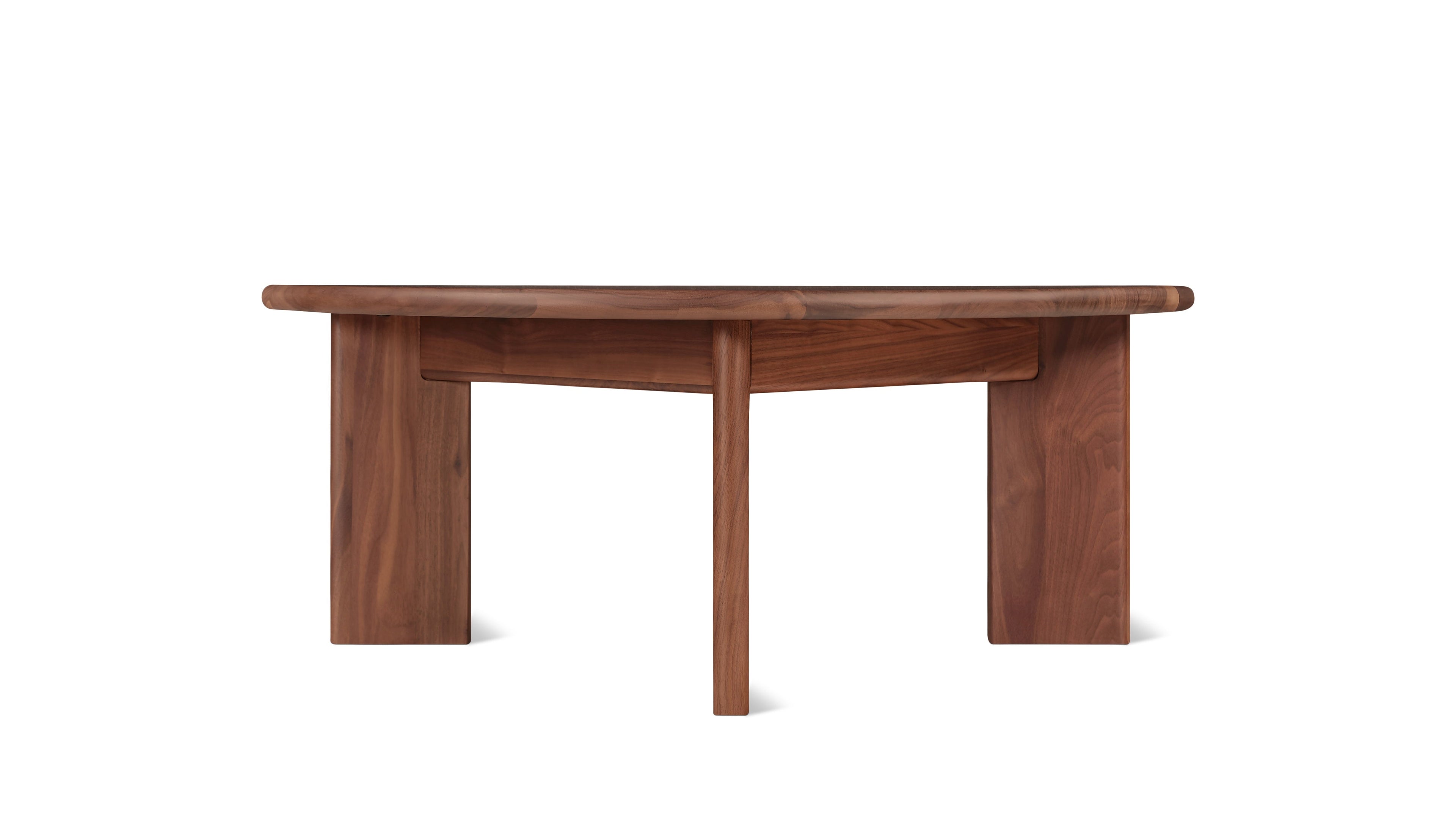 Table basse ronde à cadre, modèle standard, noyer