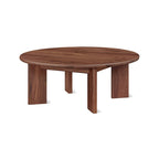 Table basse ronde à cadre, modèle standard, noyer