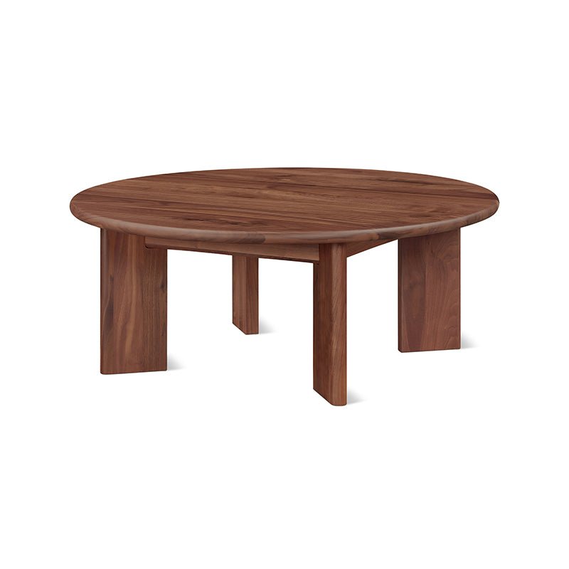 Table basse ronde à cadre, modèle standard, noyer