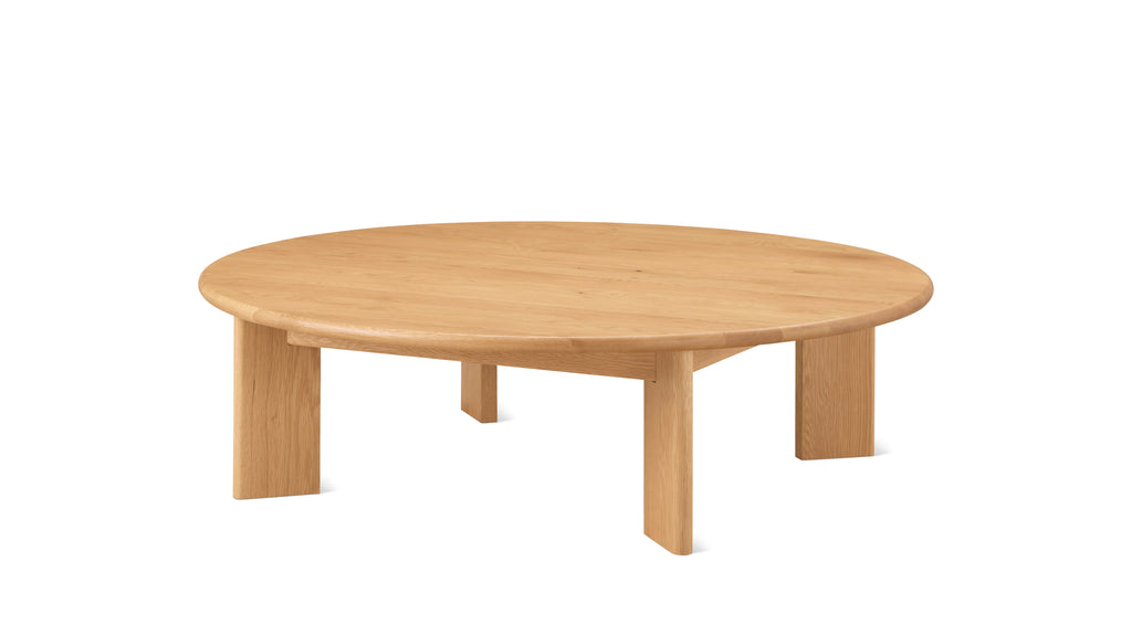 Table basse ronde à cadre, grande, chêne