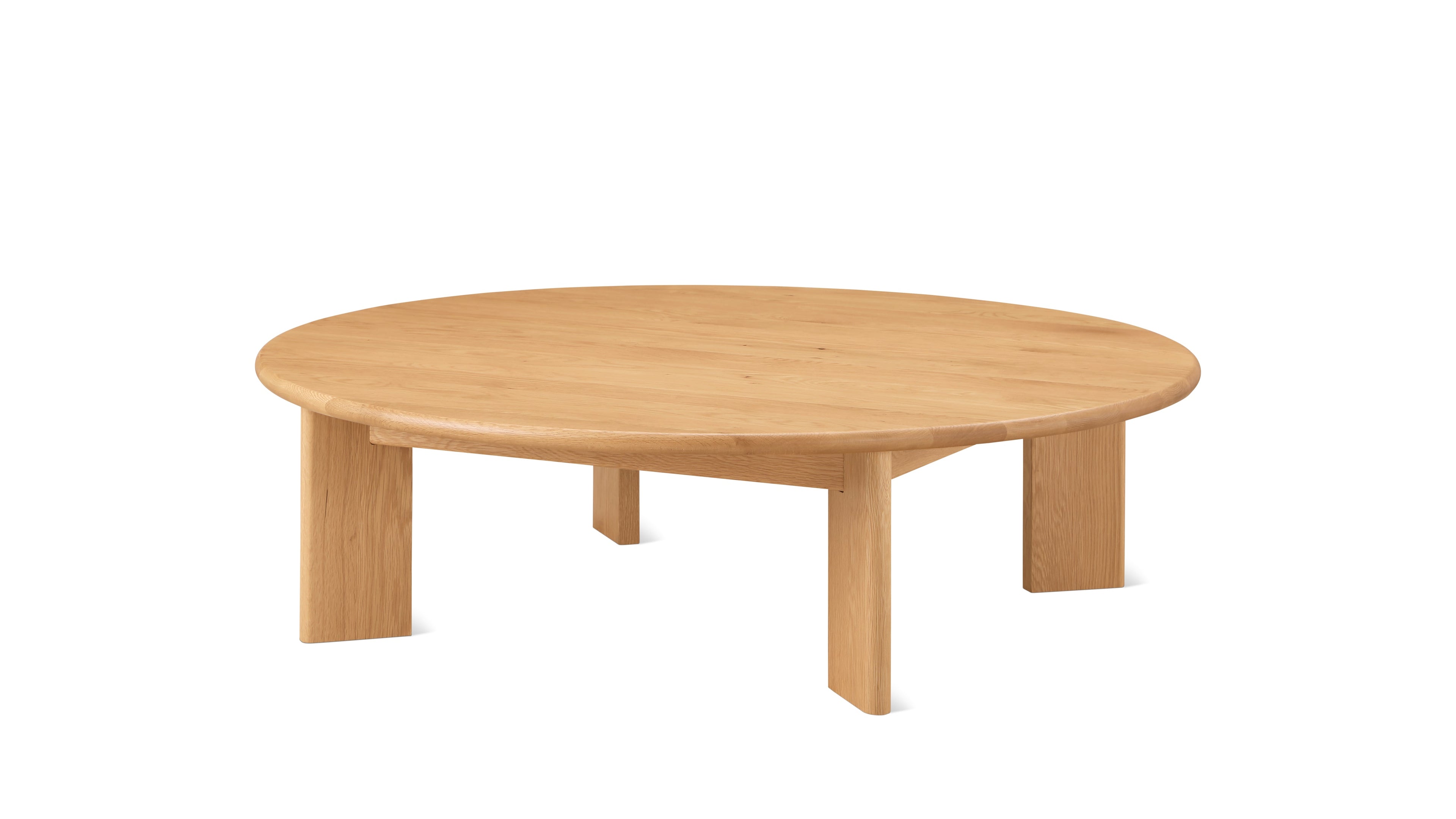 Table basse ronde à cadre, grande, chêne