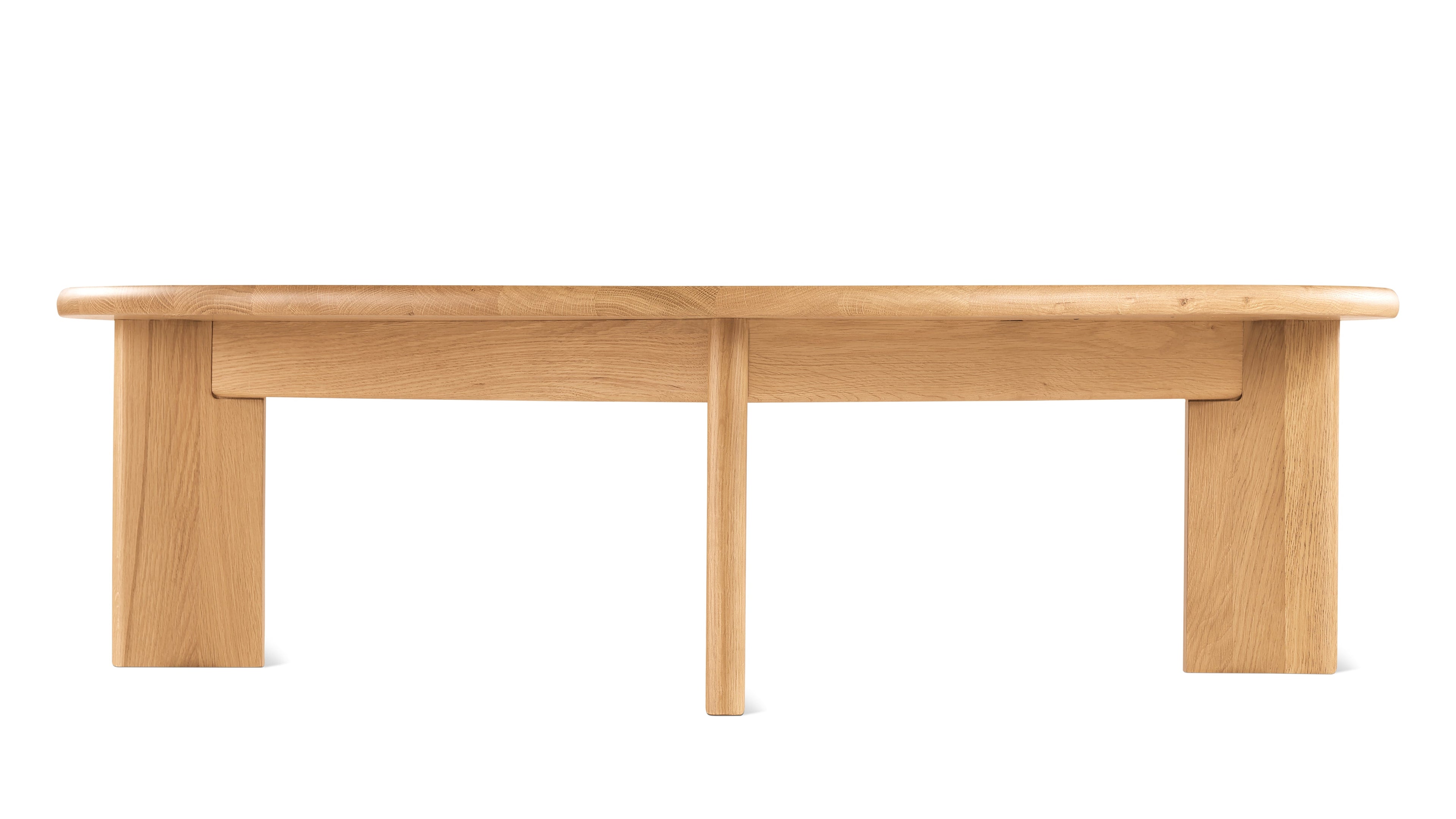 Table basse ronde à cadre, grande, chêne