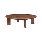 Table basse ronde à cadre, grand modèle, noyer