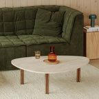 Table basse Better Together, travertin/noyer teinté