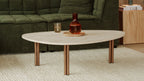 Table basse Better Together, travertin/noyer teinté