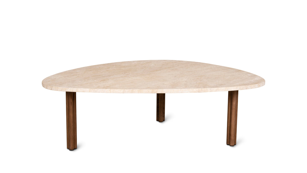 Table basse Better Together, travertin/noyer teinté
