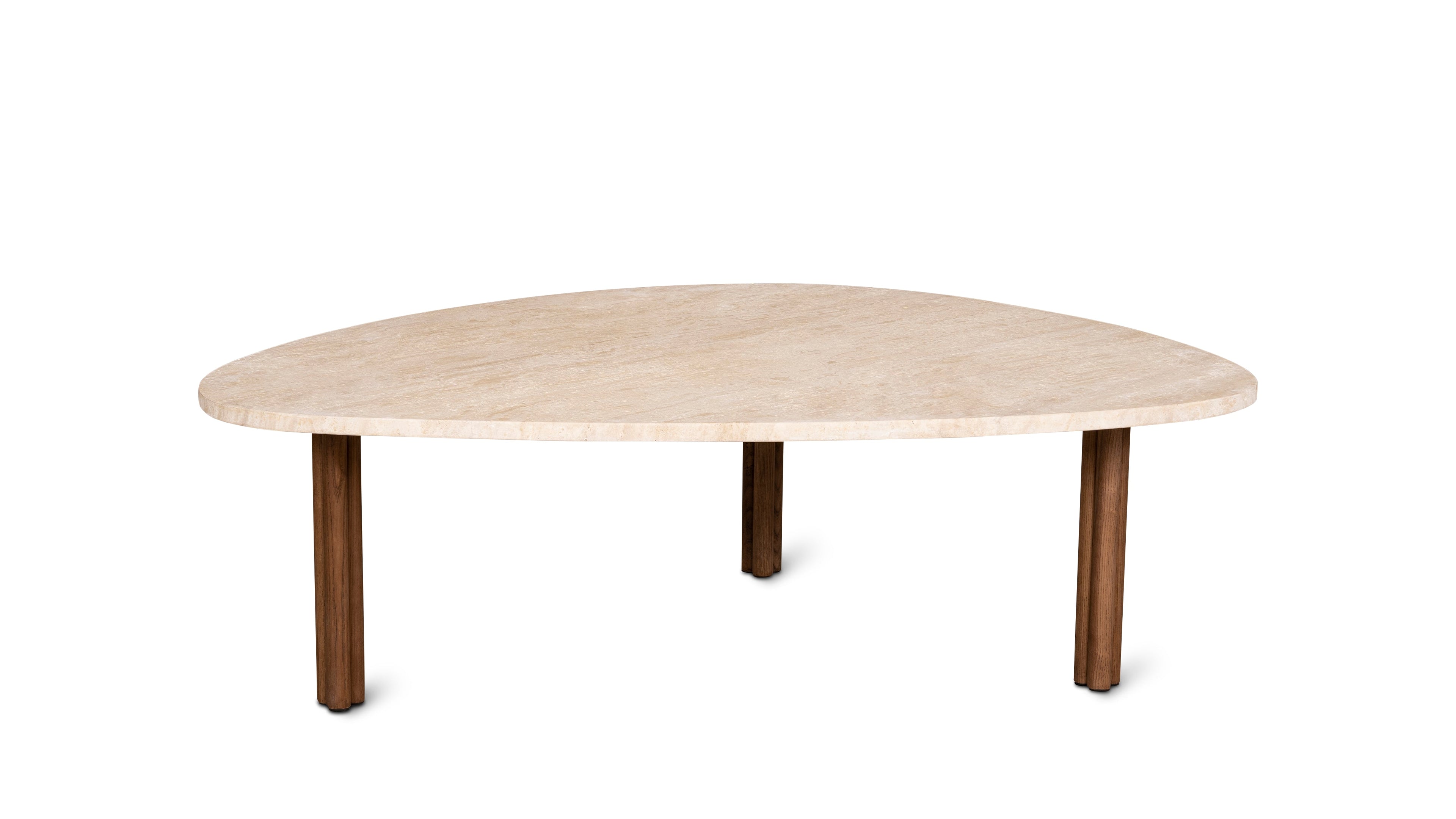 Table basse Better Together, travertin/noyer teinté