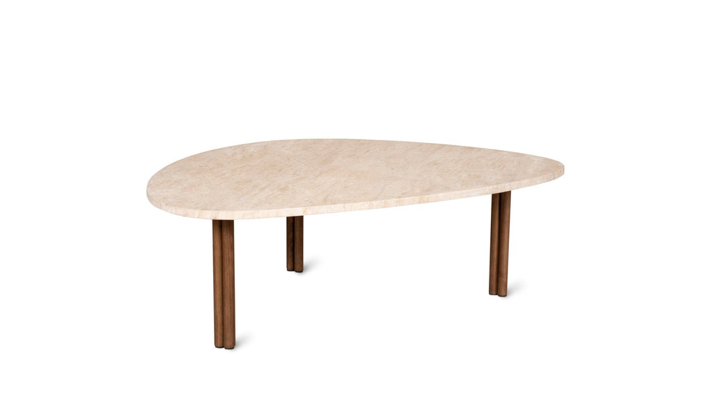 Table basse Better Together, travertin/noyer teinté