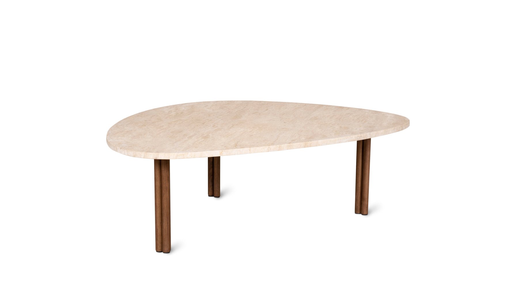 Table basse Better Together, travertin/noyer teinté