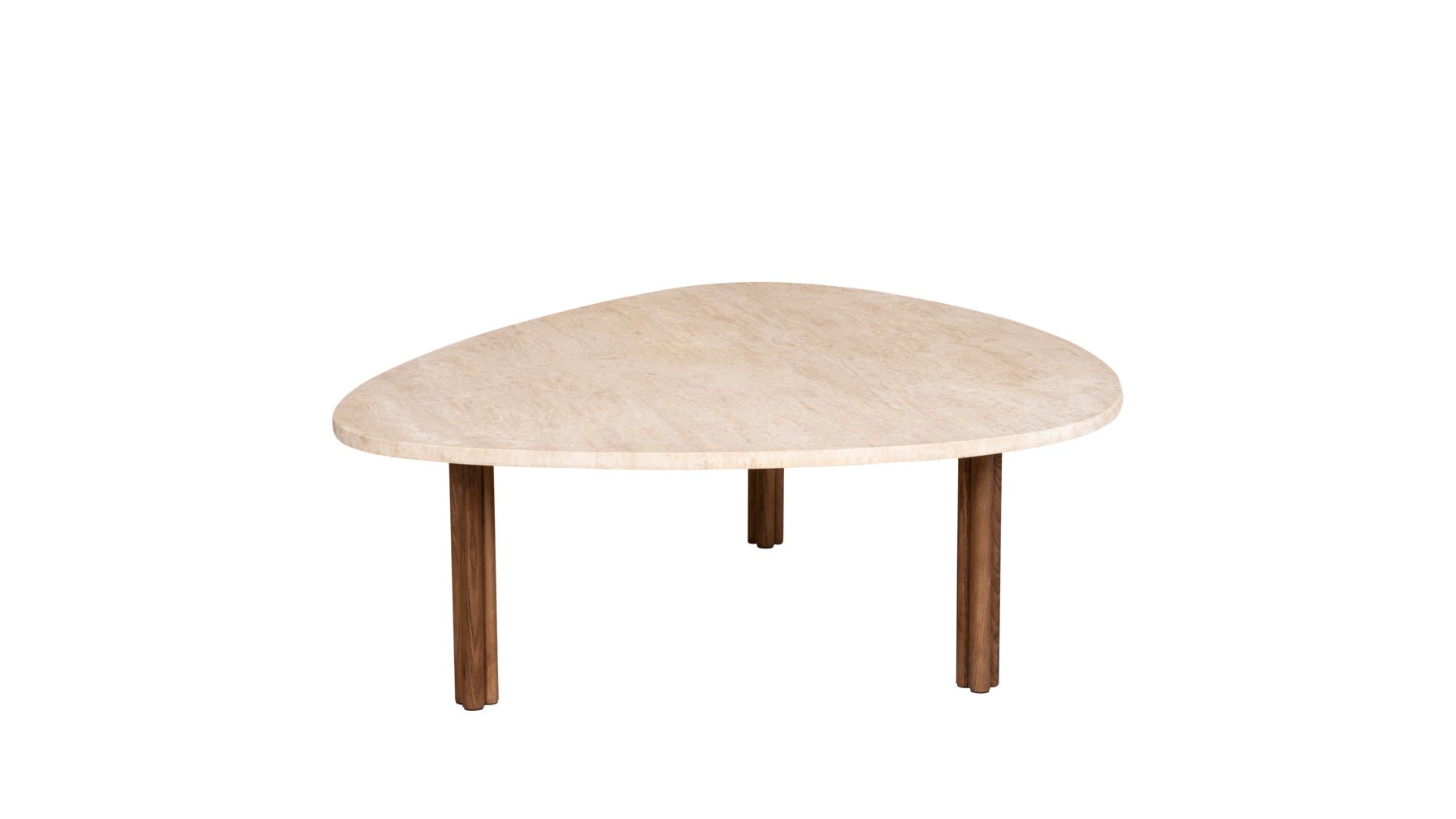 Table basse Better Together, travertin/noyer teinté