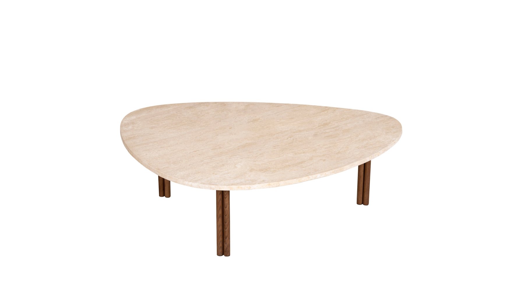 Table basse Better Together, travertin/noyer teinté