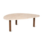 Table basse Better Together, travertin/noyer teinté