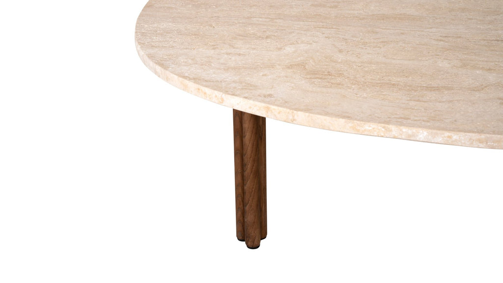 Table basse Better Together, travertin/noyer teinté