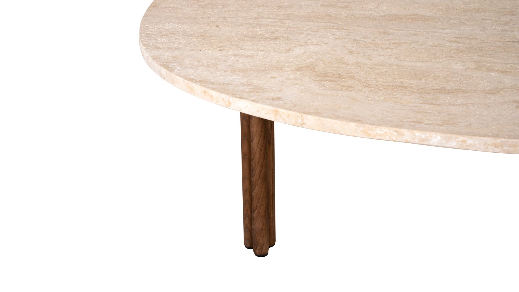 Table basse Better Together, travertin/noyer teinté