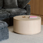 Table basse de rangement Orbit, frêne blanc